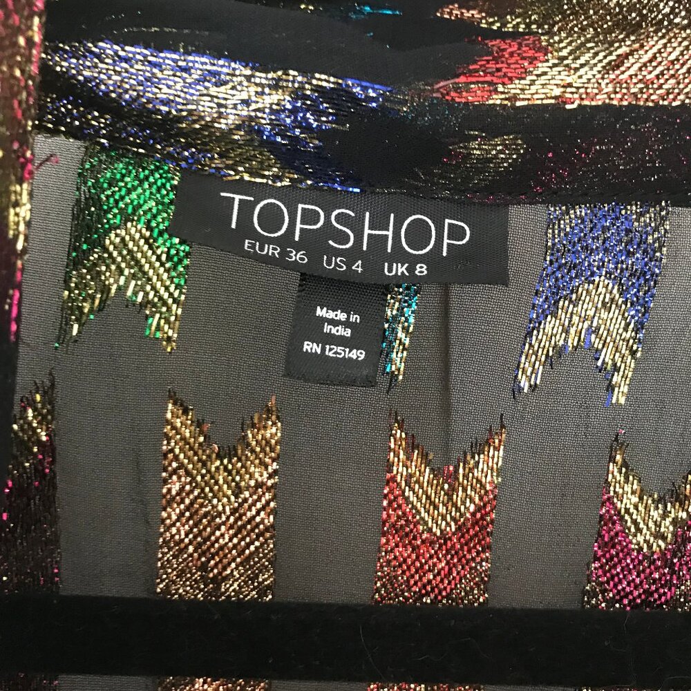 Topshop Rainbow Bow Lurex Blouse - image 4